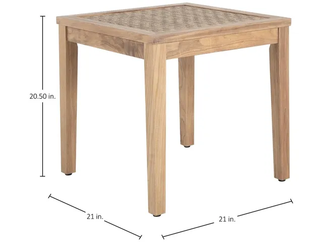 Savannah Teak Square Outdoor End Table 21 in. W x 20.5 in. H - Alternative View