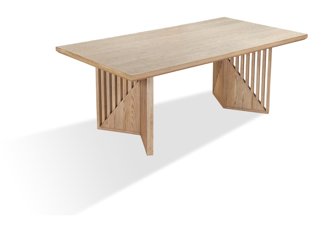 Sumner Double Pedestal Oak Dining Table in Natural - image 3