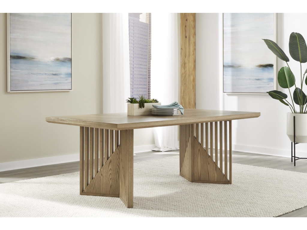 Sumner Double Pedestal Oak Dining Table in Natural - main image
