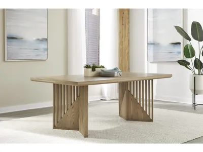 Sumner Double Pedestal Oak Dining Table in Natural