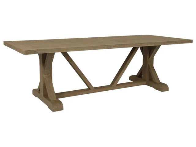 Coastal Teak Trestle Dining Table