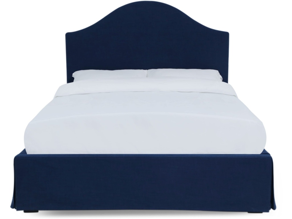 Sur Upholstered Skirted Panel Bed in Navy - image 4