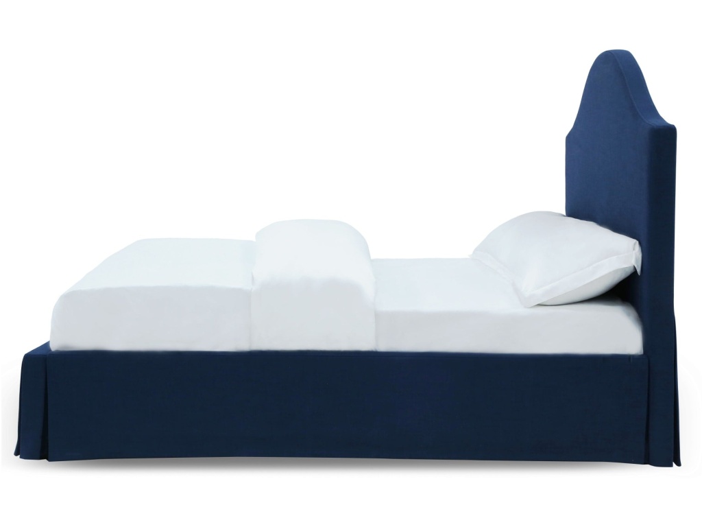 Sur Upholstered Skirted Panel Bed in Navy - image 5