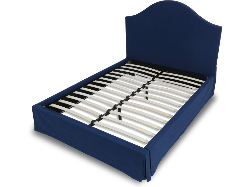 Sur Upholstered Skirted Panel Bed in Navy - image 6