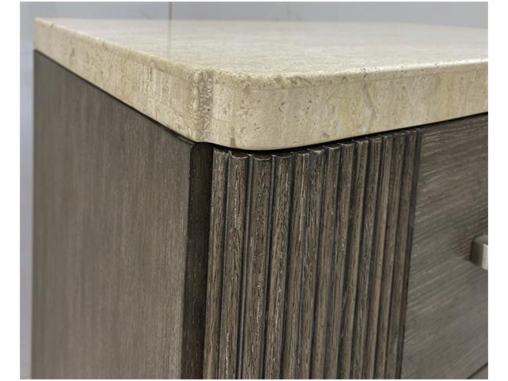 Stone Top Three Drawer Nightstand - image 7