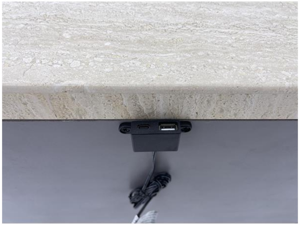 Stone Top Three Drawer Nightstand - image 8