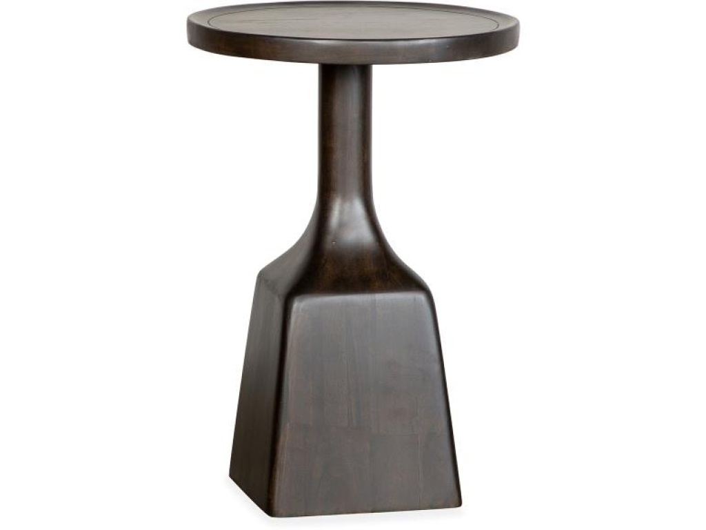 Dark Round Pedestal Accent End Table - main image