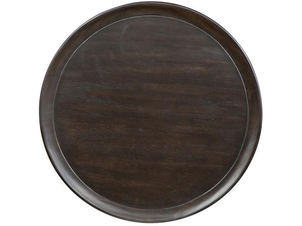 Dark Round Pedestal Accent End Table - image 1