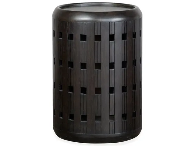 Dark Round Accent End Table