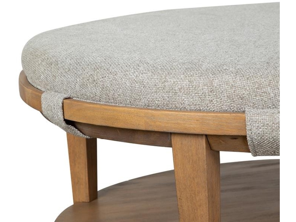 Round Cocktail Table with Grey Uph. Top and Casters - image 1