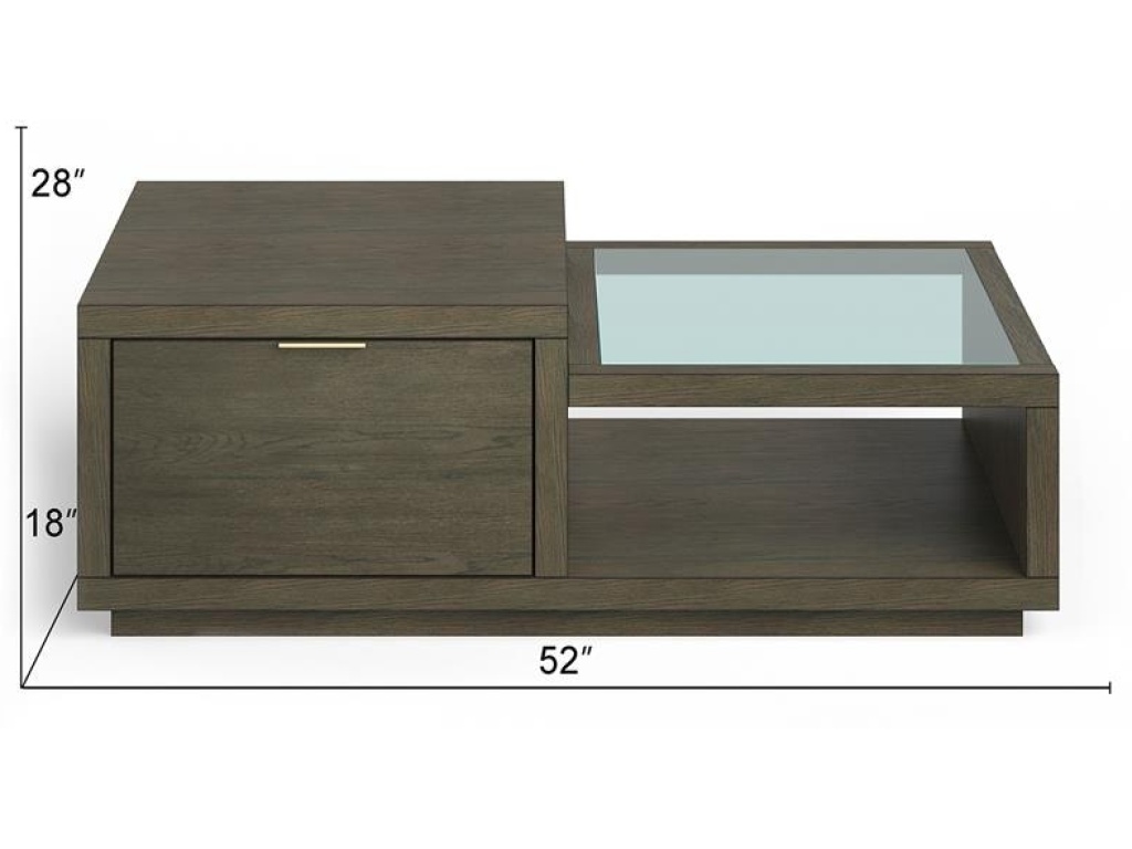 Rectangular Cocktail Table with Casters - image 1