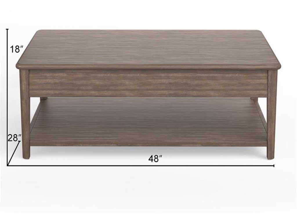 Lift Top Storage Cocktail Table with Casters - image 1