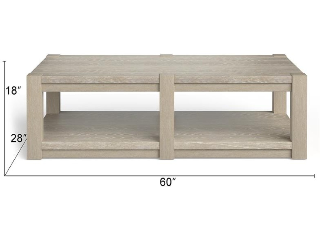 Rectangular Shelf Cocktail Table with Casters - image 3