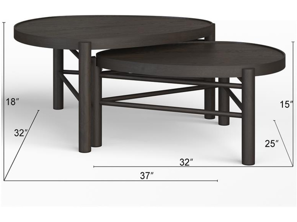 Shaped Nesting Cocktail Table - image 1
