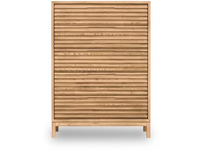 Tanner Five Drawer Ash Wood Chest in Flaxen