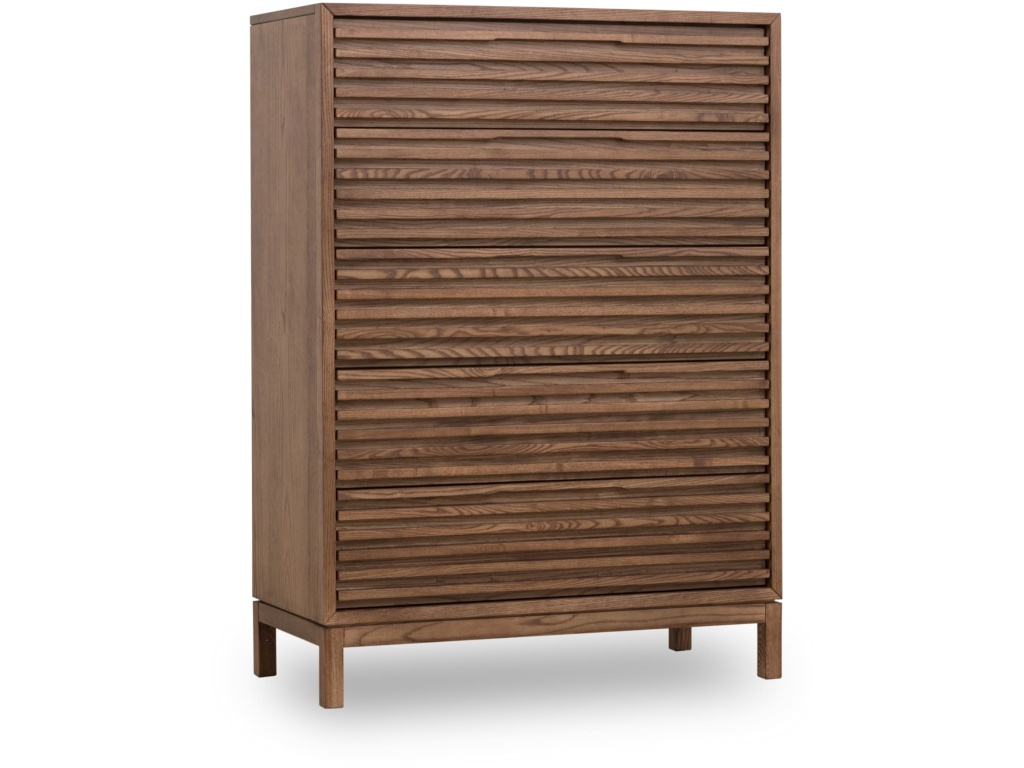 Tanner Five Drawer Ash Wood Chest in Roux - image 1
