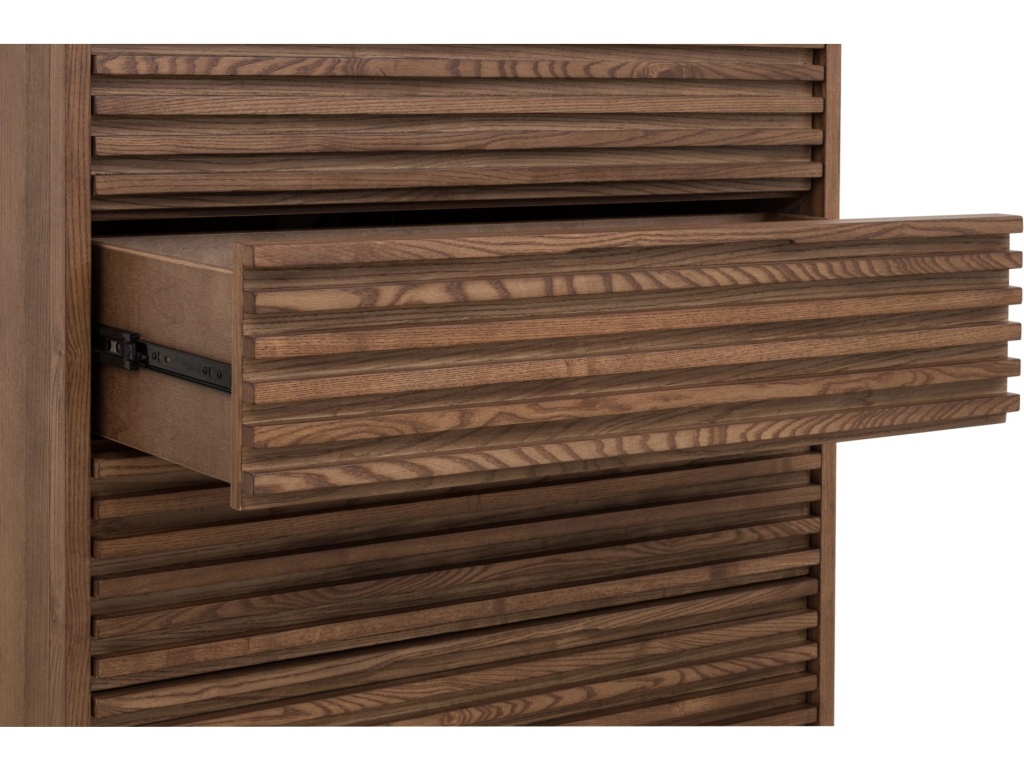 Tanner Five Drawer Ash Wood Chest in Roux - image 2