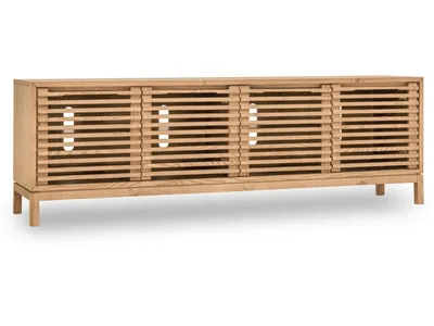 Tanner Four Door Solid Ash Media Console in Flaxen