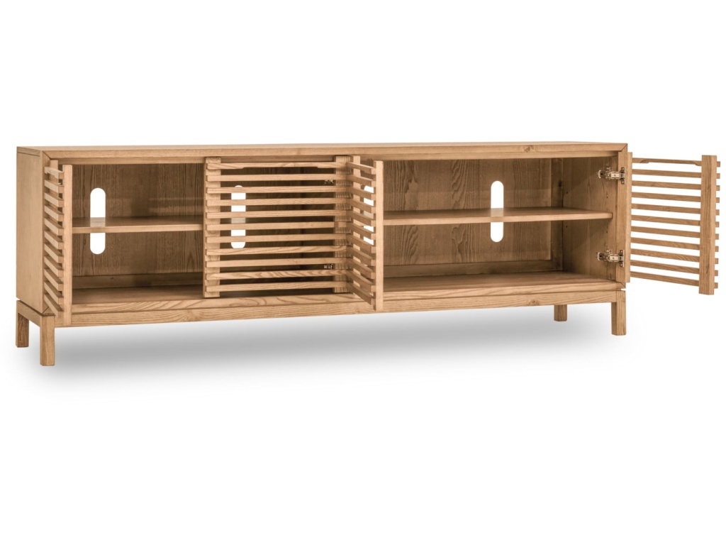 Tanner Four Door Solid Ash Media Console in Flaxen - image 2