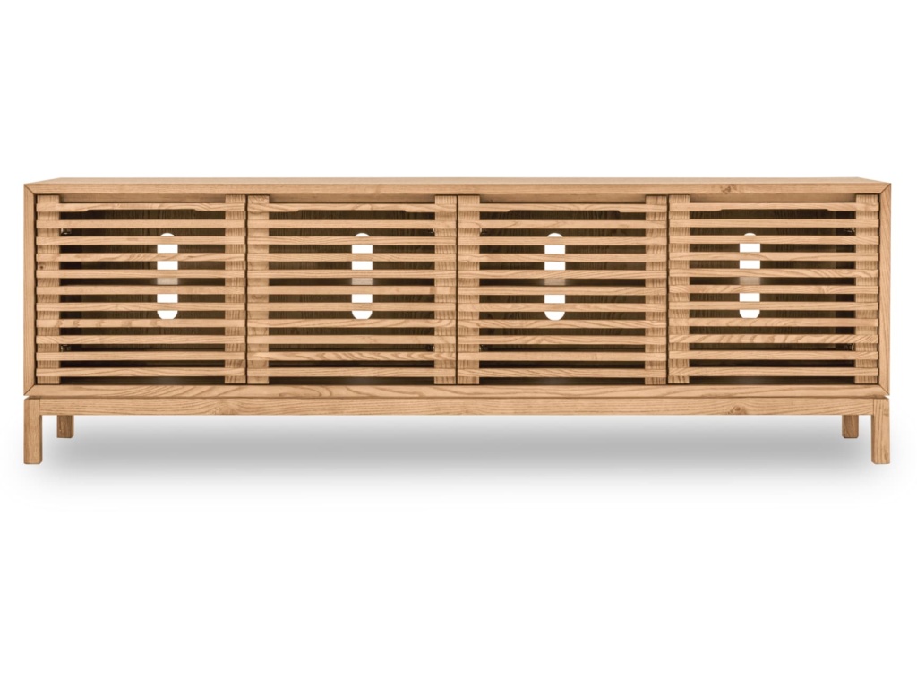 Tanner Four Door Solid Ash Media Console in Flaxen - main image