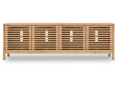 Tanner Four Door Solid Ash Media Console in Flaxen