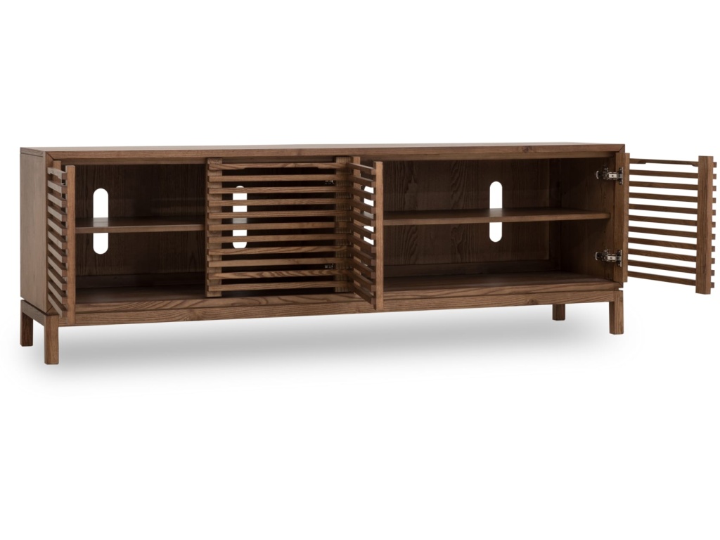Tanner Four Door Solid Ash Media Console in Roux - image 2