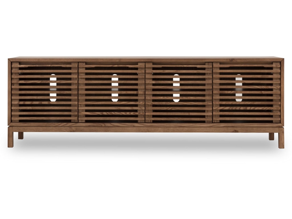 Tanner Four Door Solid Ash Media Console in Roux - main image