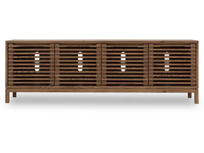 Tanner Four Door Solid Ash Media Console in Roux