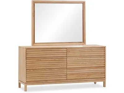 Tanner Six Drawer Ash Wood Dresser in Flaxen - Alternative View