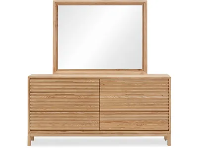 Tanner Six Drawer Ash Wood Dresser in Flaxen