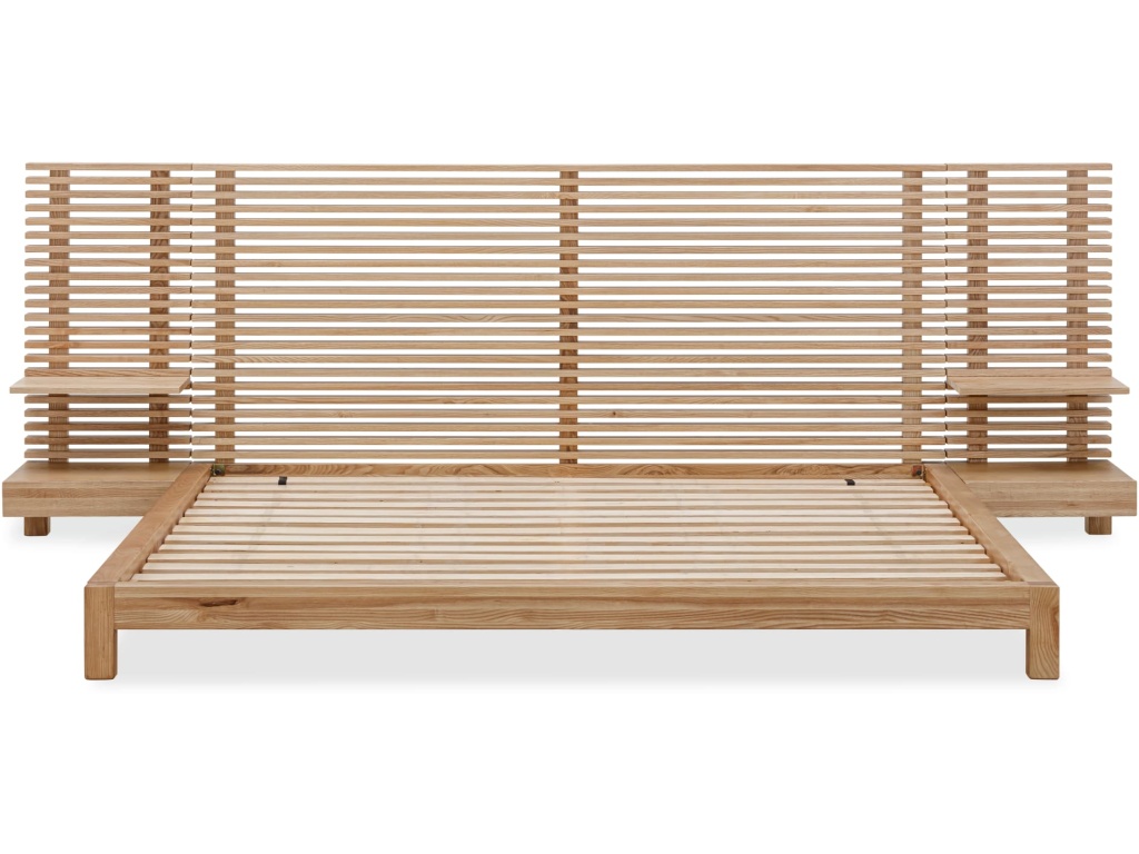 Tanner Solid Ash Wall Bed with Integrated Nightstands in Flaxen - image 4