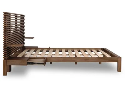 Tanner Solid Ash Wall Bed with Integrated Nightstands in Roux