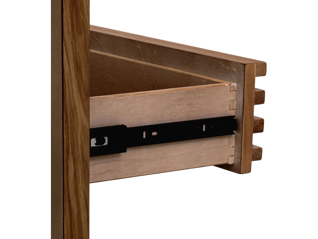 Tanner Three Drawer Ash Wood Nightstand in Roux - image 3