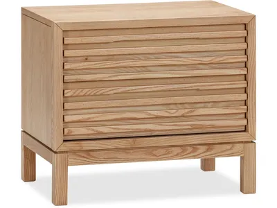 Tanner Two Drawer Ash Wood Nightstand in Flaxen