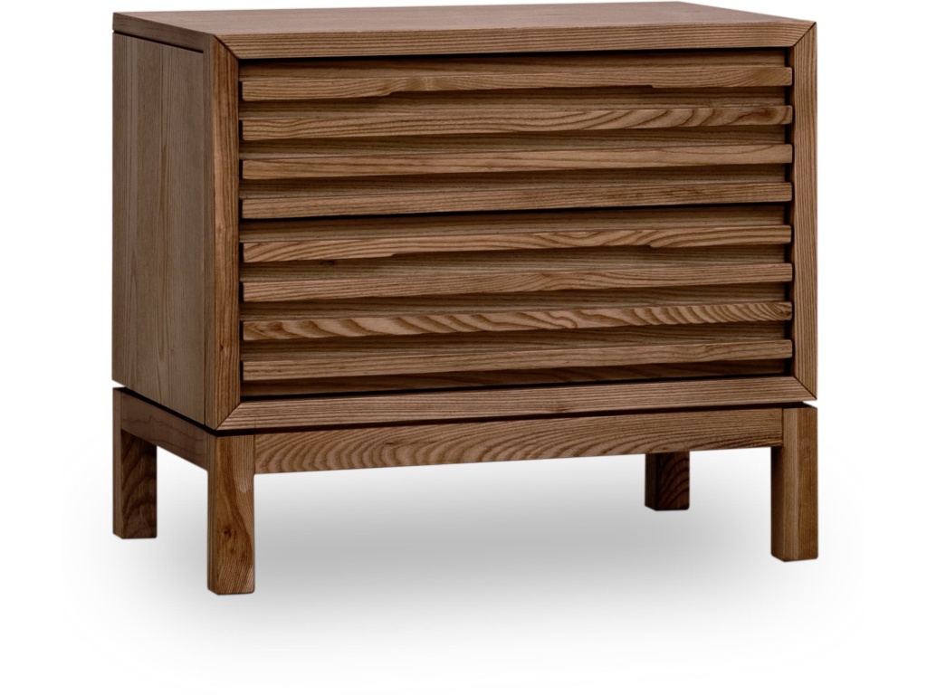 Tanner Two Drawer Ash Wood Nightstand in Roux - image 1