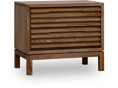 Tanner Two Drawer Ash Wood Nightstand in Roux - Alternative View