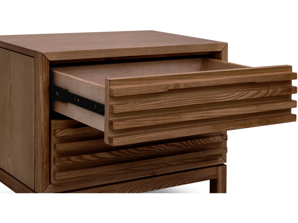 Tanner Two Drawer Ash Wood Nightstand in Roux - image 3