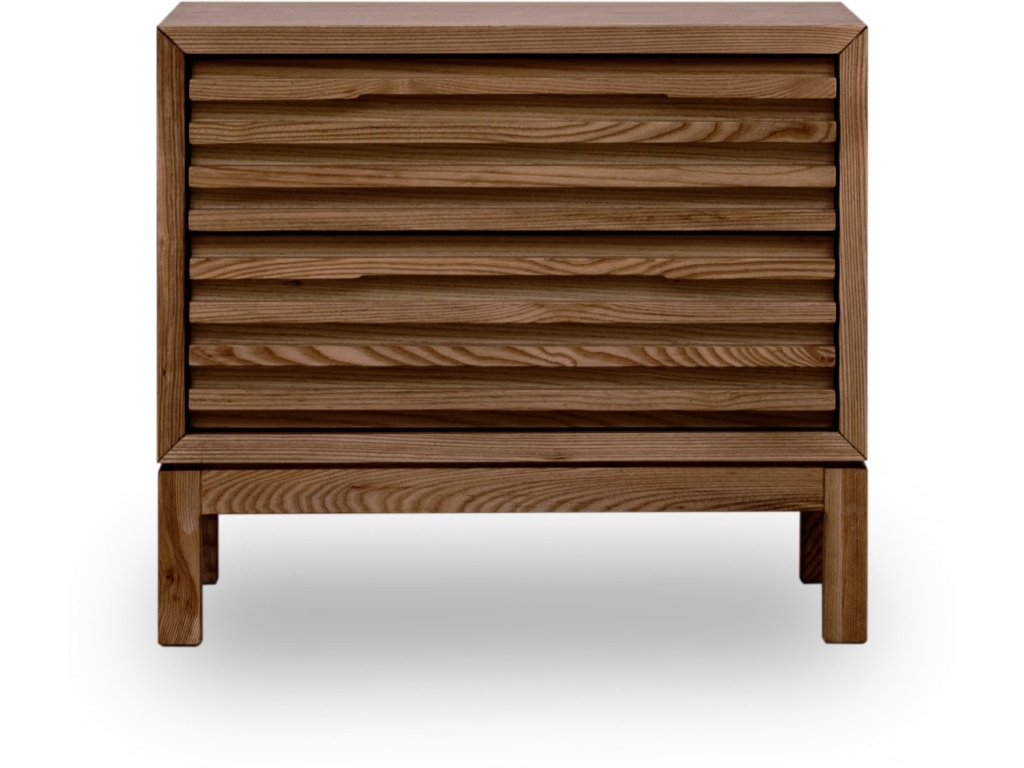 Tanner Two Drawer Ash Wood Nightstand in Roux - main image