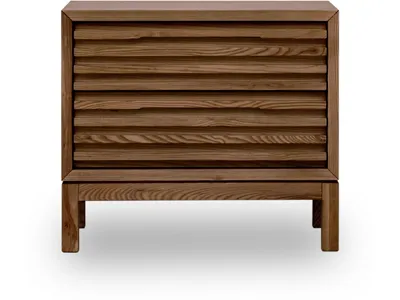 Tanner Two Drawer Ash Wood Nightstand in Roux