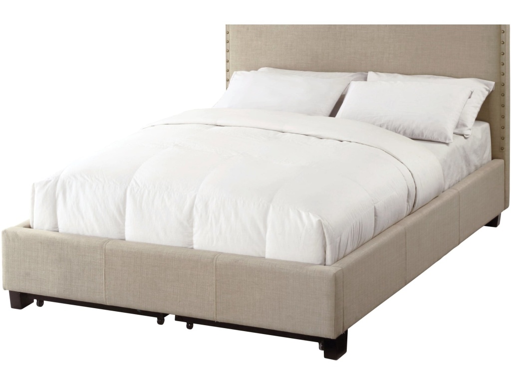 Tavel Nailhead Footboard Storage Bed in Toast Linen - image 5