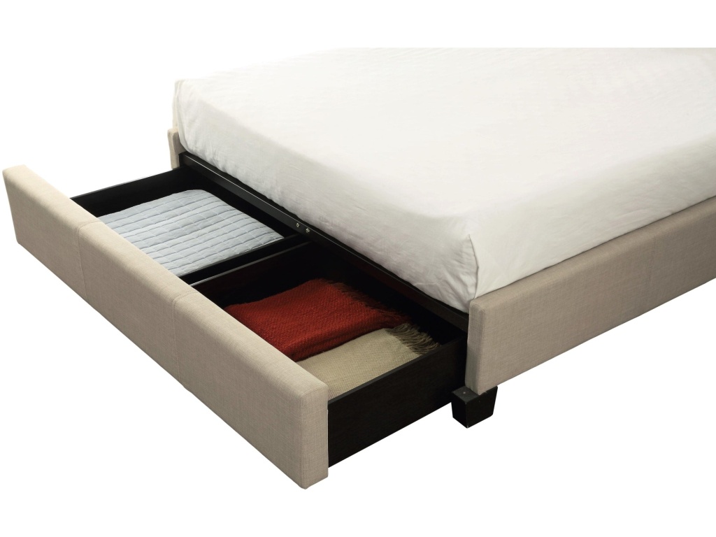 Tavel Nailhead Footboard Storage Bed in Toast Linen - image 7