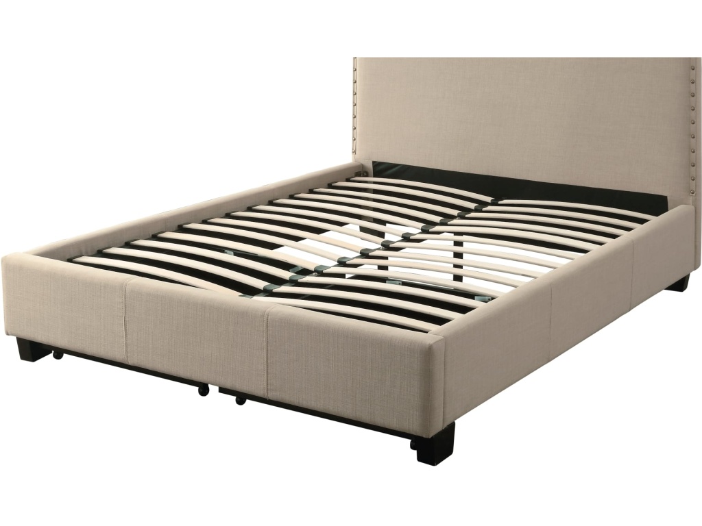 Tavel Nailhead Footboard Storage Bed in Toast Linen - image 9