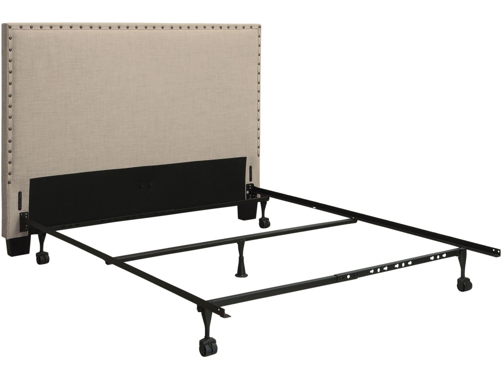 Tavel Nailhead Upholstered Headboard in Toast Linen - image 7
