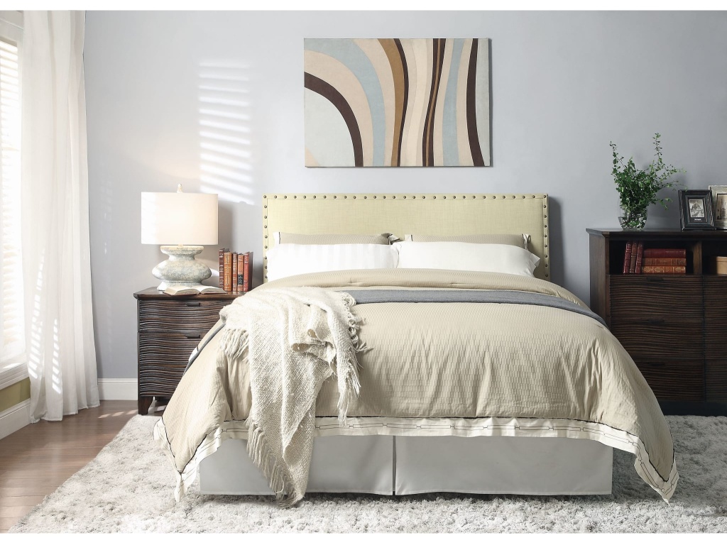 Tavel Nailhead Upholstered Headboard in Tumbleweed - image 1