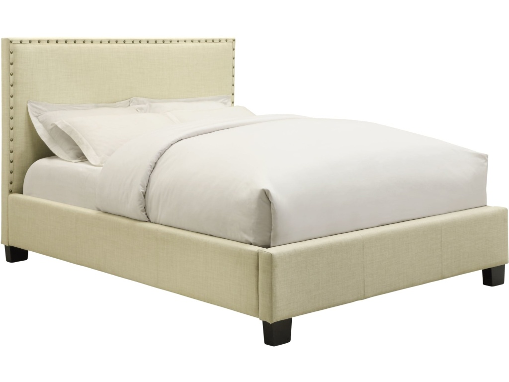Tavel Nailhead Upholstered Platform Bed in Tumbleweed - image 4