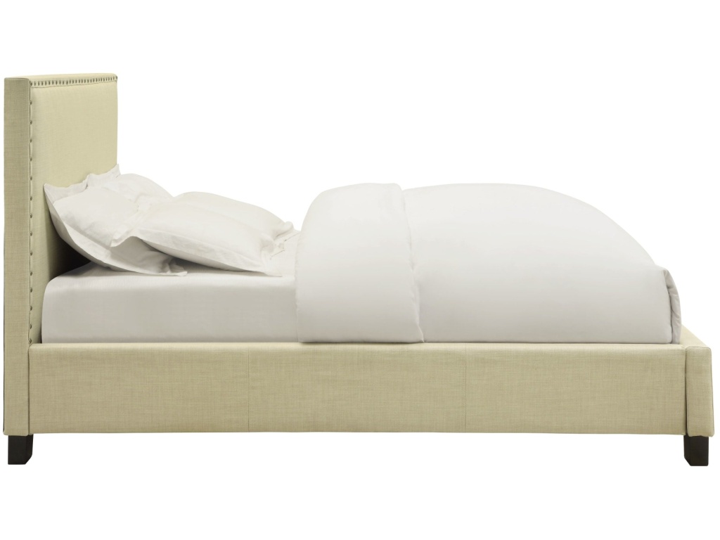 Tavel Nailhead Upholstered Platform Bed in Tumbleweed - image 6