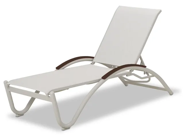Four Position Stacking Lay Flat Chaise w/ Polymer Accent