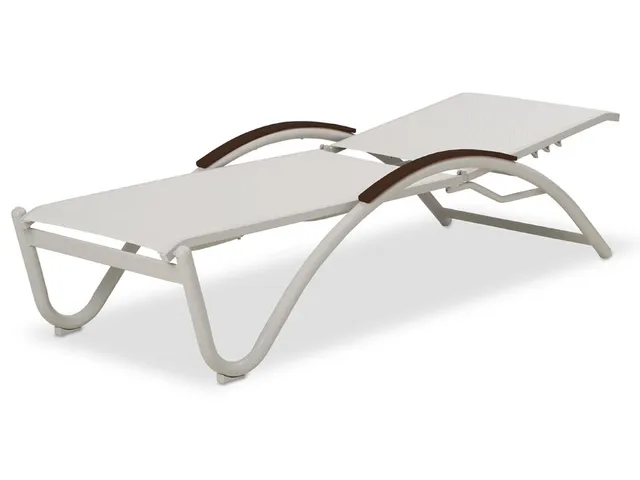 Four Position Stacking Lay Flat Chaise w/ Polymer Accent - Alternative View