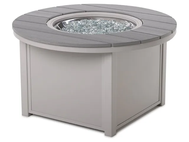 42" Rd. Rustic Polymer Top Fire Table