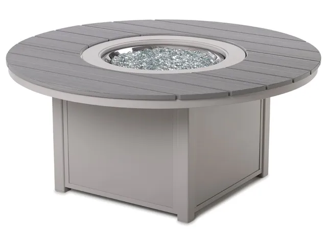 54" Rd. Rustic Polymer Top Fire Table